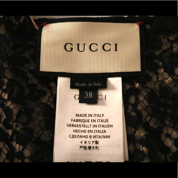 NWT Gucci Black & Nude Lace Mini Dress - Picture 7 of 11